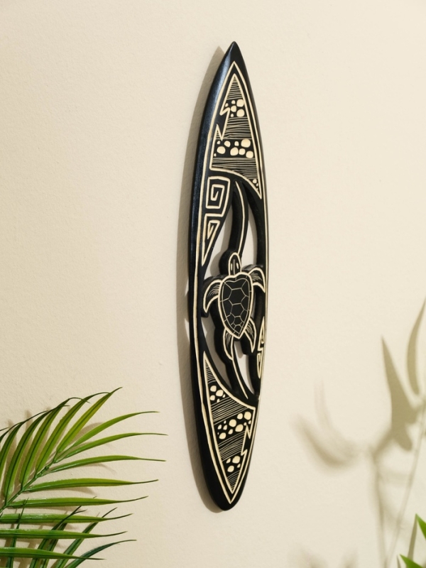 Панно "Доска для сёрфа "Черепашка" дерево 40х11 см
