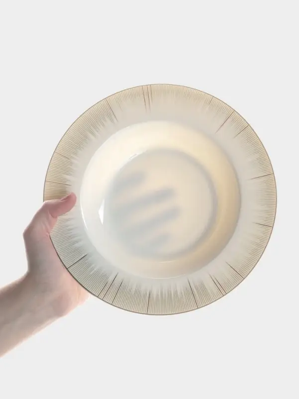 Тарелка WY Golden rays, d=20 см, фарфор, белая