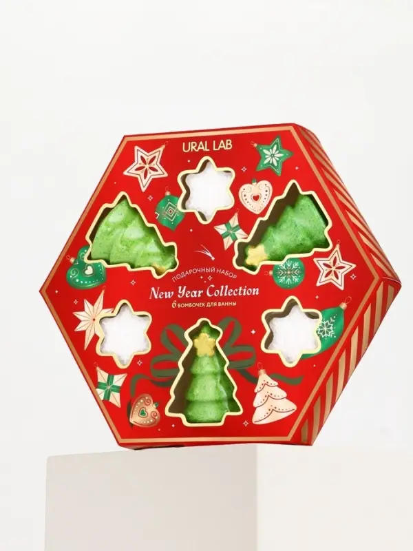 Бомбочки для ванны New Year Collection, набор 6 шт., URAL LAB
