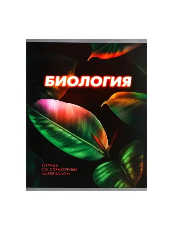 Тетрадь предметная 48 листов в клетку Calligrata «3D. Биология», серые листы