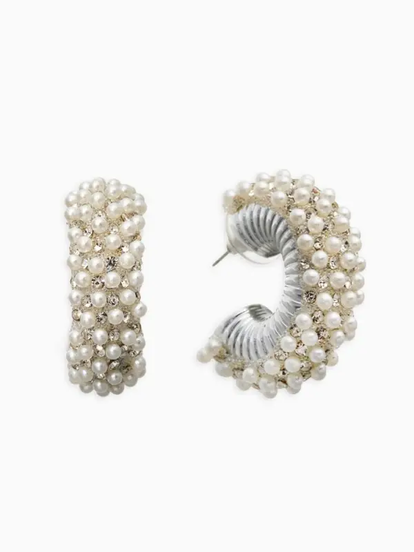 Серьги жемчуг "Россыпь", ссв, цвет белый в серебре