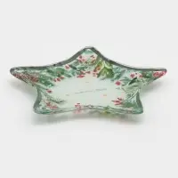 Блюдо сервировочное звезда "Еловые ветки" 15 см Блюдо сервировочное звезда "Еловые ветки" 15 см