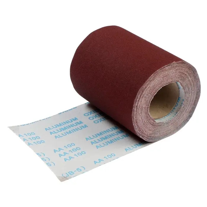 Шкурка шлифовальная в мини рулонах ТУНДРА, на тканевой основе водостойкая, 200 мм &times; 20 м, Р100