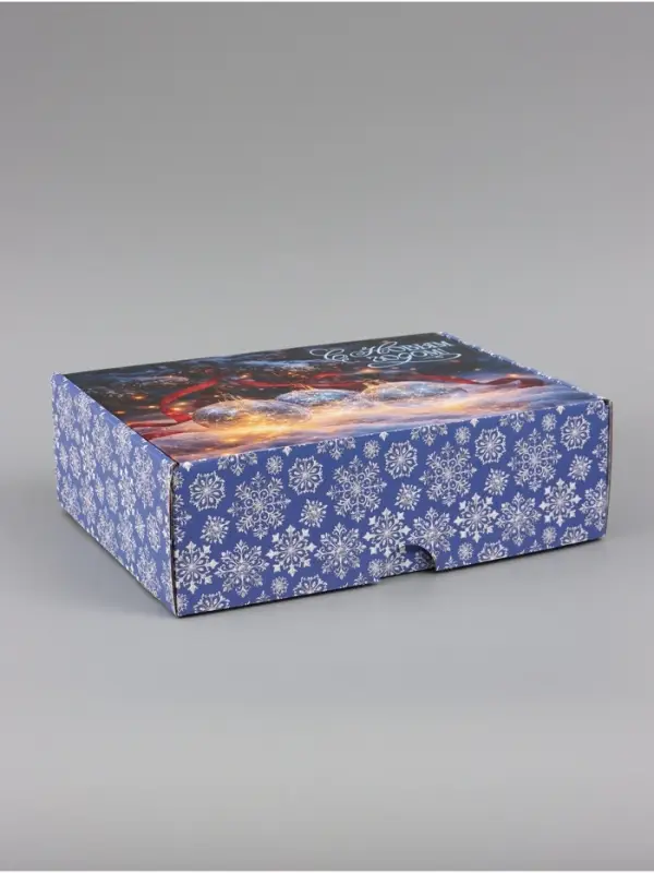 Коробка подарочная, самосборная &laquo;Счастья в Новом году&raquo;,30.7&times;22&times;9.5 см