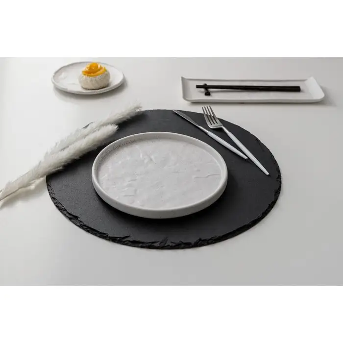 Блюдо для подачи Magistro Slate, d=22.5 см, фарфор, белое