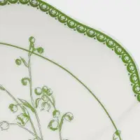 Тарелка десертная WY Bloomware. d=20 см, фарфор, белая, зелёная