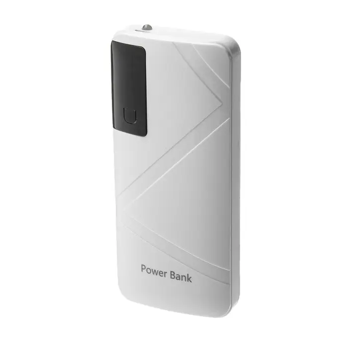 Внешний аккумулятор Luazon PB-05, 6000 мАч, 3хUSB, 2 А, дисплей, фонарик, белый