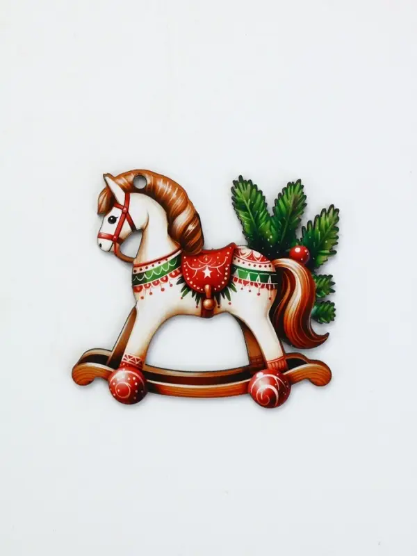 Ёлочная игрушка - подвеска новогодняя «Лошадка-качели», 7.7×6.9 см Ёлочная игрушка - подвеска новогодняя «Лошадка-качели», 7.7×6.9 см