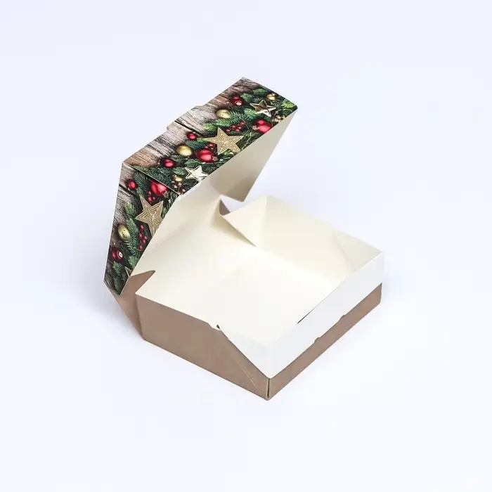 Коробка подарочная новогодняя складная «Праздник», 10×8×3.5 см