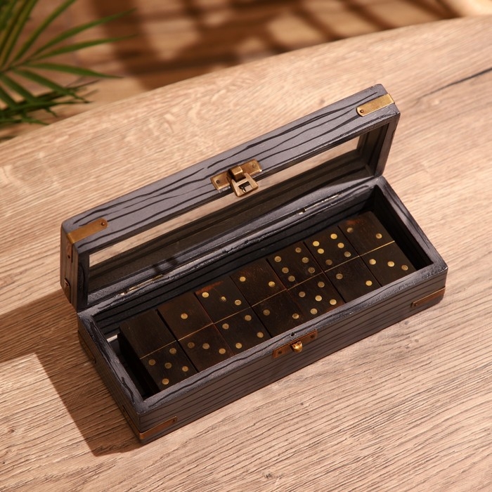 Игра настольная Игра настольная "Домино" в шкатулке 22х8,5х6,5 см, манговое дерево