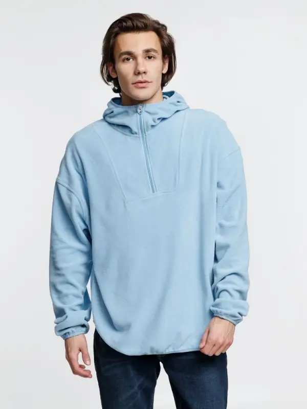 Анорак флисовый унисекс Fliska, голубой, размер M/L Анорак флисовый унисекс Fliska, голубой, размер M/L