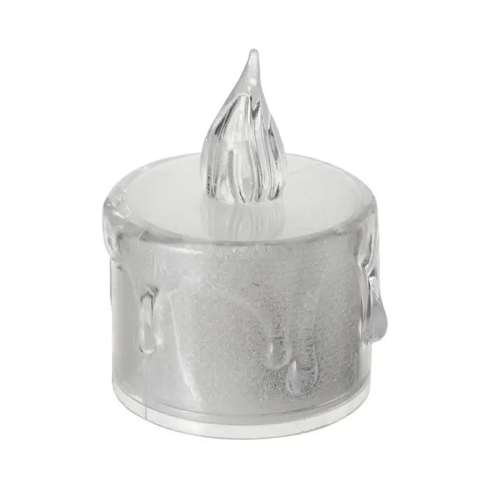 Светодиодная свеча, ночник LED RISALUX «Морозная», 3000К, от батареек AG13, белый, 3.5×3.5×5 см