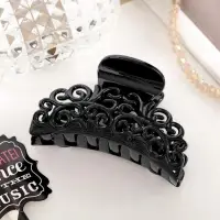 Крабик для волос &laquo;Глянец&raquo;, ажурный узор, 6.5 см, чёрный