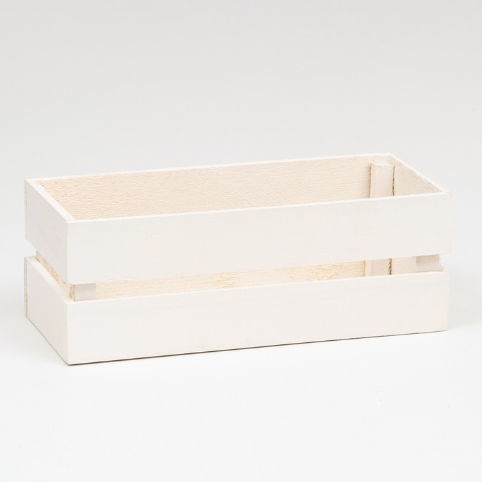 Кашпо деревянное, двухреечное, белое, 24, 5х 11,5 х 9 см Кашпо деревянное, двухреечное, белое, 24, 5х 11,5 х 9 см