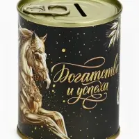 Копилка-банка металл "Богатства и успеха" ,7,5 х 9,5 см