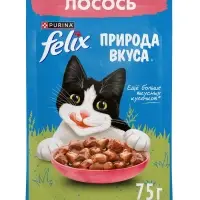 Влажный корм Felix Природа вкуса для кошек, лосось, 75 г