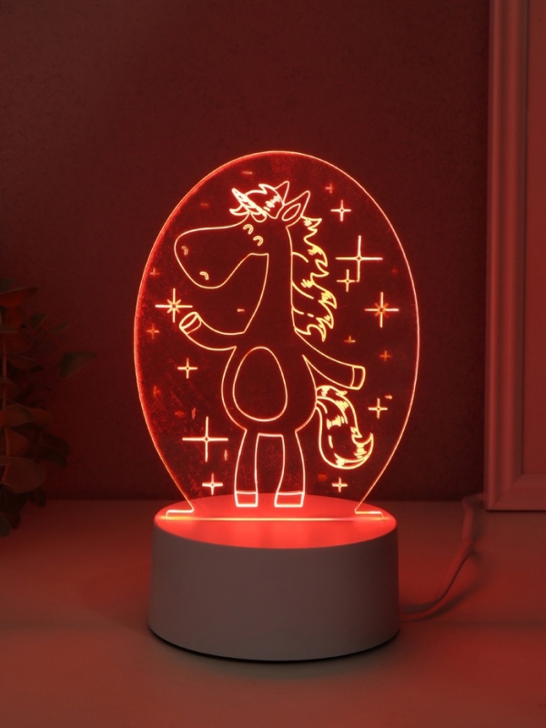 Светильник Светильник "Забавная лошадка" LED RGB от сети RISALUX 9,5х11,5х16 см