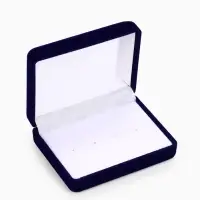 Футляр бархатный под серьги/запонки &laquo;Прямоугольник&raquo; 8&times;6&times;2,5, цвет серо-синий, вставка белая