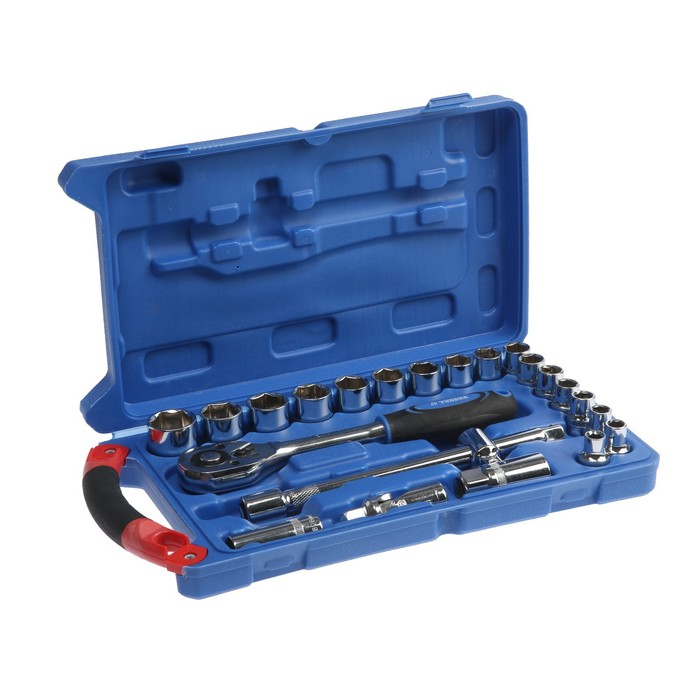 Набор инструментов в кейсе ТУНДРА, автомобильный, 1/2 Набор инструментов в кейсе ТУНДРА, автомобильный, 1/2", 23 предмета