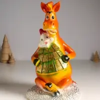 Копилка "Конь с елочкой" 30,5х18х19,5 см, цветной, гипс Копилка "Конь с елочкой" 30,5х18х19,5 см, цветной, гипс