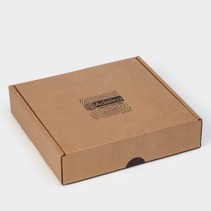 Подарочный набор деревянной посуды Adelica «Фортуна», менажница на ножках с соусницей, d=30 см, 70 мл, берёза Подарочный набор деревянной посуды Adelica «Фортуна», менажница на ножках с соусницей, d=30 см, 70 мл, берёза