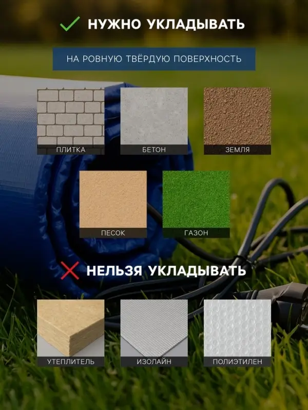 Электроподогреватель &laquo;ТеплоМакс&raquo;, для воды в бассейне, 200&times;53 см, синий