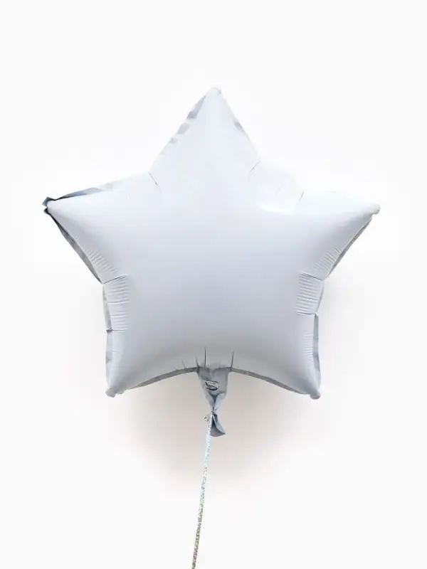 Воздушные шары фольгированные 18" "Звезда" цвет белый,  набор 5 штук