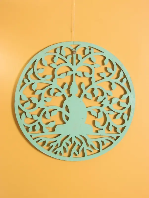 Панно " Медитация" МДФ, 40х40х1 см, цв. бежево-бирюзовый