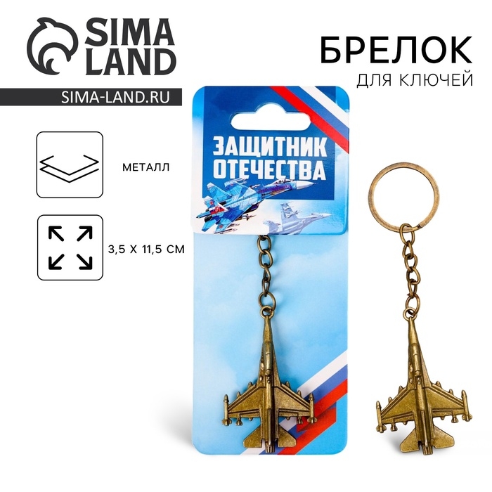 Брелок для ключей металлический «Защитник Отечества», 11,5 х 3,5 см Брелок для ключей металлический «Защитник Отечества», 11,5 х 3,5 см