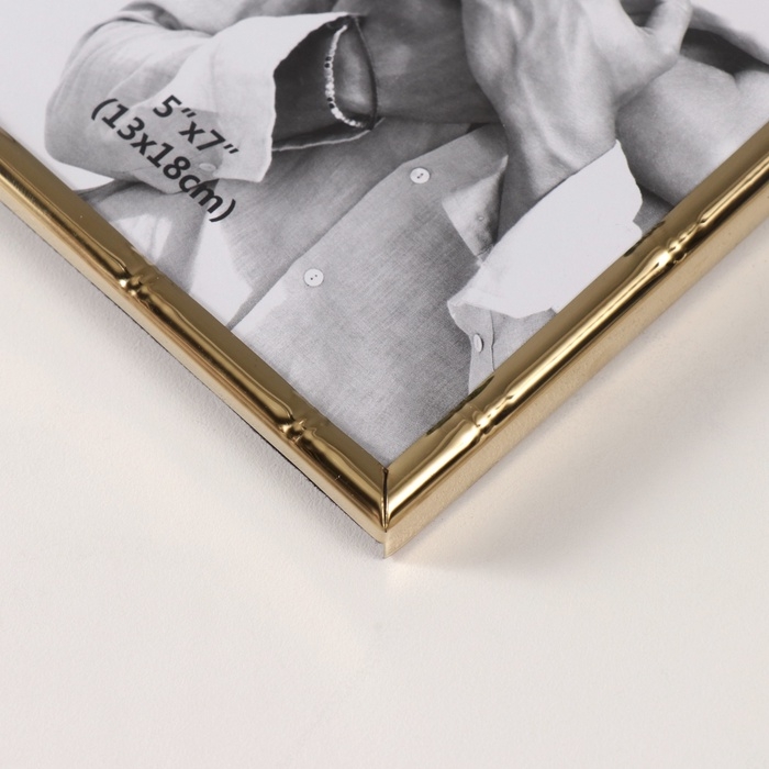 Фоторамка металл на 1 фото 13х18 см "Лофт. Плетение" розовое золото 13,5х1,5х18,5 см