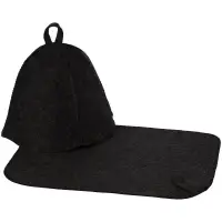 Набор для бани Heat Off с ковриком, черный