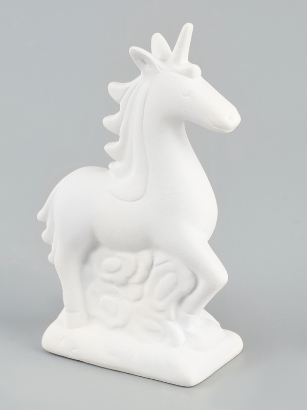 Копилка под роспись  Копилка под роспись "Единорог" с кистью