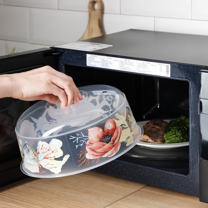 Крышка для СВЧ «Деко. Маки», d=24.5 см