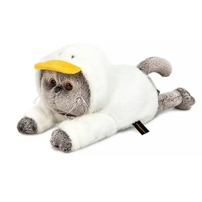 Мягкая игрушка "Кот Басик в худи "Гусик" лежачий, 19 см Kl19-002