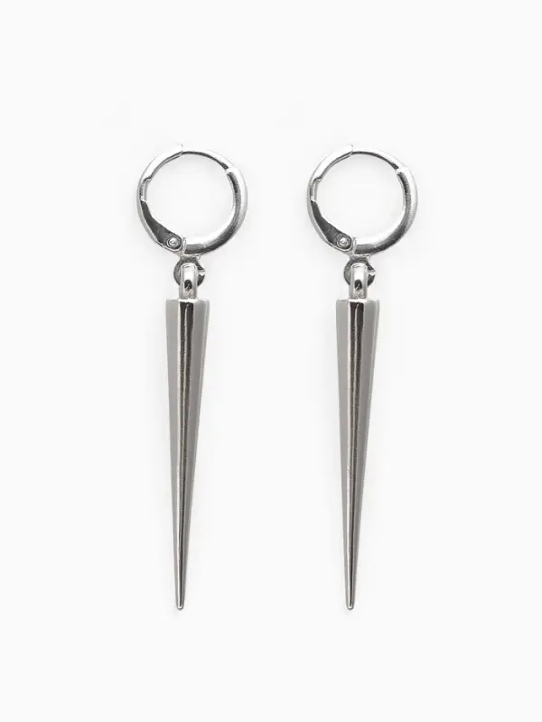 Серьги металл &laquo;Шипы&raquo;, удлинённые, цвет серебро