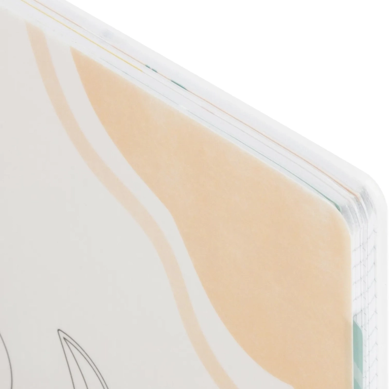 Бизнес-тетрадь 120л,клетка,А4 Flora 1,пласт.обл,серебр.спир,3раздел,линейка