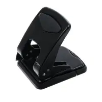 Дырокол металлический, 40 листов, с линейкой, чёрный