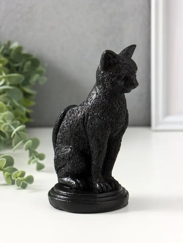 Подсвечник на 1 свечу &laquo;Кошка&raquo;, полистоун, 17&times;10&times;8 см, чёрный