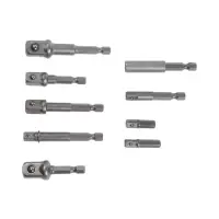 Набор адаптеров для бит и торцевых головок ТУНДРА, 1/4" 3/8" 1/2", 25 - 70 мм, 9 шт.