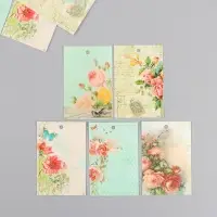 Набор бирок для подарков, цветов «Винтаж», 10 шт. (5 видов), картон, 4×6 см Набор бирок для подарков, цветов «Винтаж», 10 шт. (5 видов), картон, 4×6 см