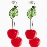 Серьги «Вишни», цветные в серебре Серьги «Вишни», цветные в серебре