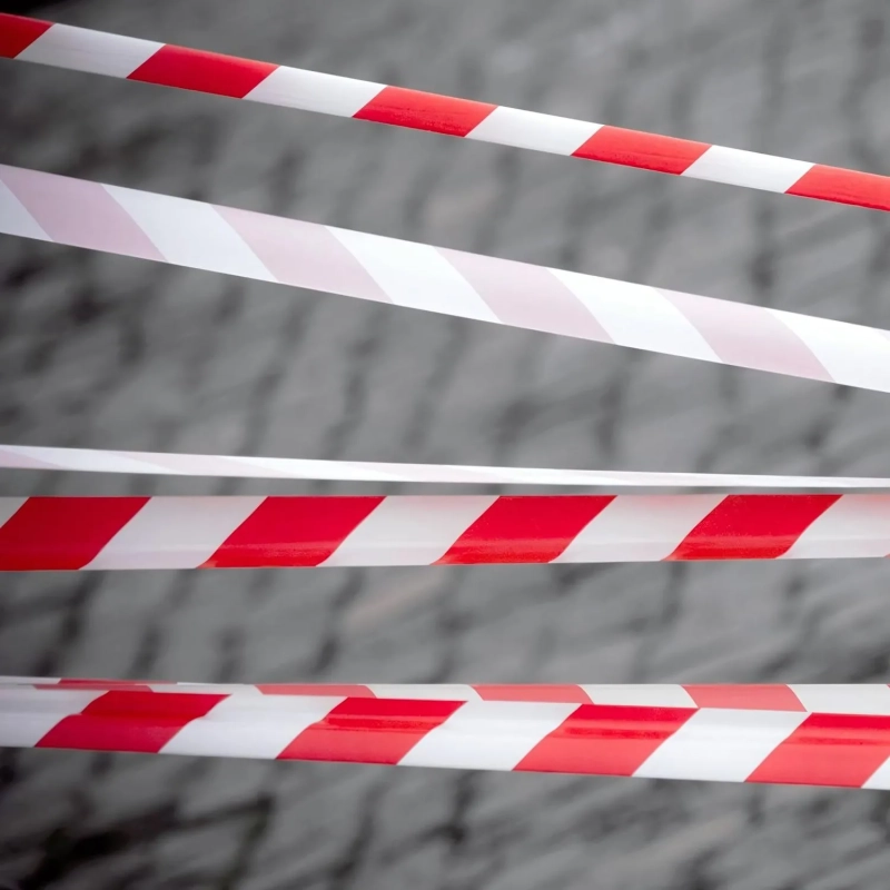 Лента оградительная красно-белая 50мм х250м, 6шт/уп