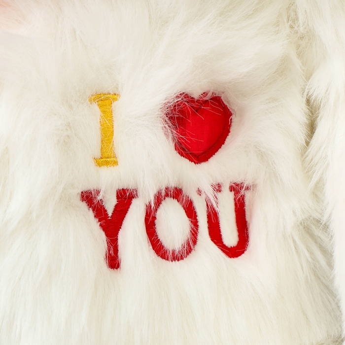 Мягкая игрушка «Медведь» I love you, 60 см, цвет белый