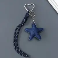 Брелок на карабине текстиль "Звезда" джинс, с узлом 21х7,7х2 см