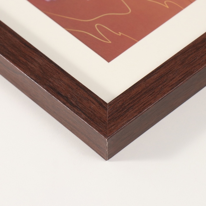 Фоторамка МДФ на 1 фото 13х18 см с паспарту Фоторамка МДФ на 1 фото 13х18 см с паспарту "Феличита" темно-коричневая 2х23х28 см