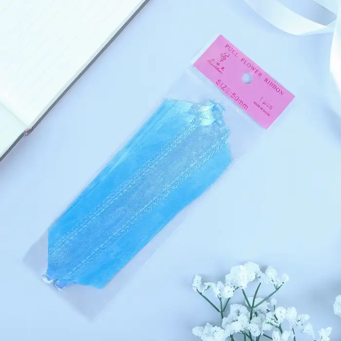 Подарочный бант - шар №5, перламутровый, синий, для упаковки подарков