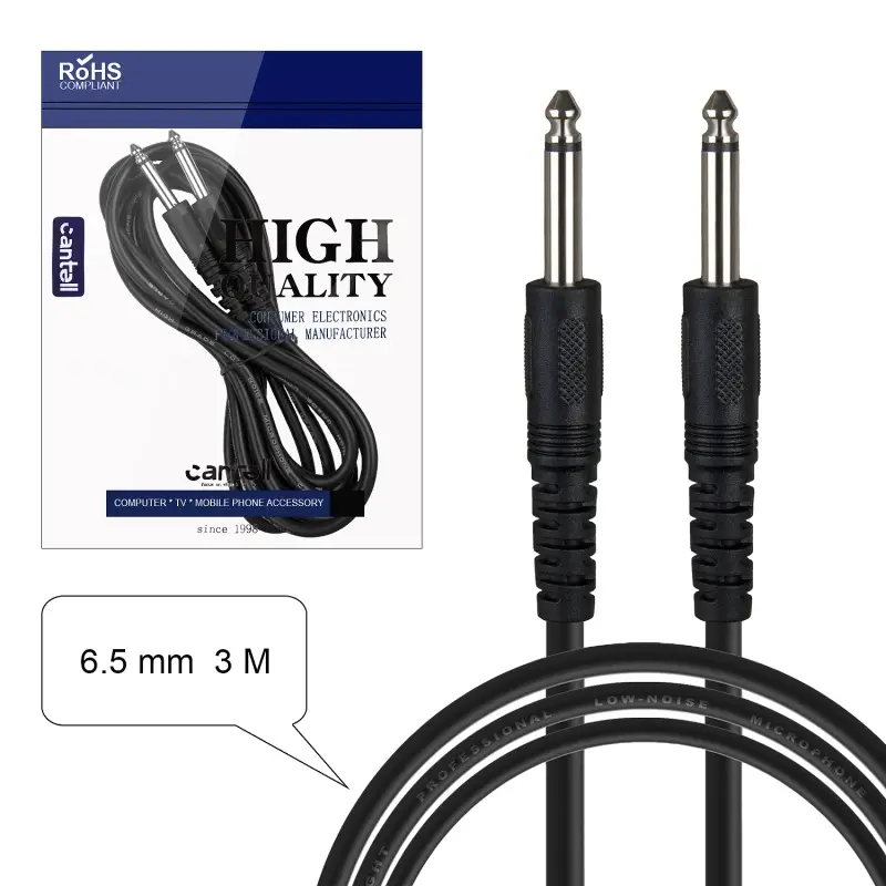 Кабель для микрофона Jack 6.3mm, 3M 6.5mm