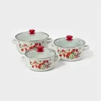 Набор кастрюль эмалированных &laquo;Астры-1-Экстра&raquo;, 3 предмета: 2 л, 3 л, 4 л, белый