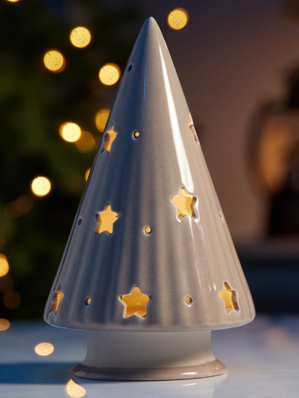 Светодиодная фигура Светодиодная фигура "Елочка бежевая" 16.7х9.7х9.7, 1 LED, LR44x3(в компл.), Т/БЕЛЫЙ