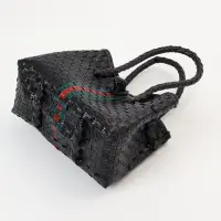 Сумка плетёная пластиковая, 23&times;11&times;30 см, чёрная